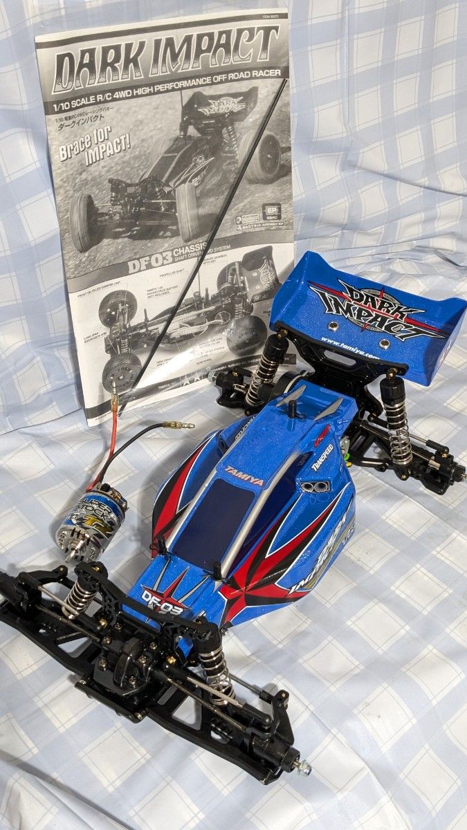 タミヤ ダークインパクトDF-03シャーシ4WDバギー未走行 組立済み 塗装