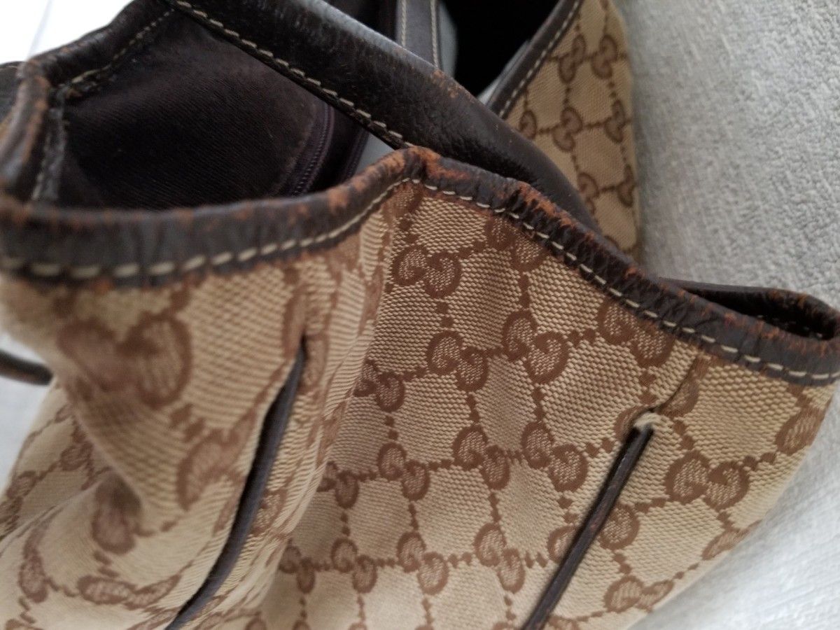 A4収納可】GUCCI グッチ GGキャンバス トートバッグ 161719 シリアル