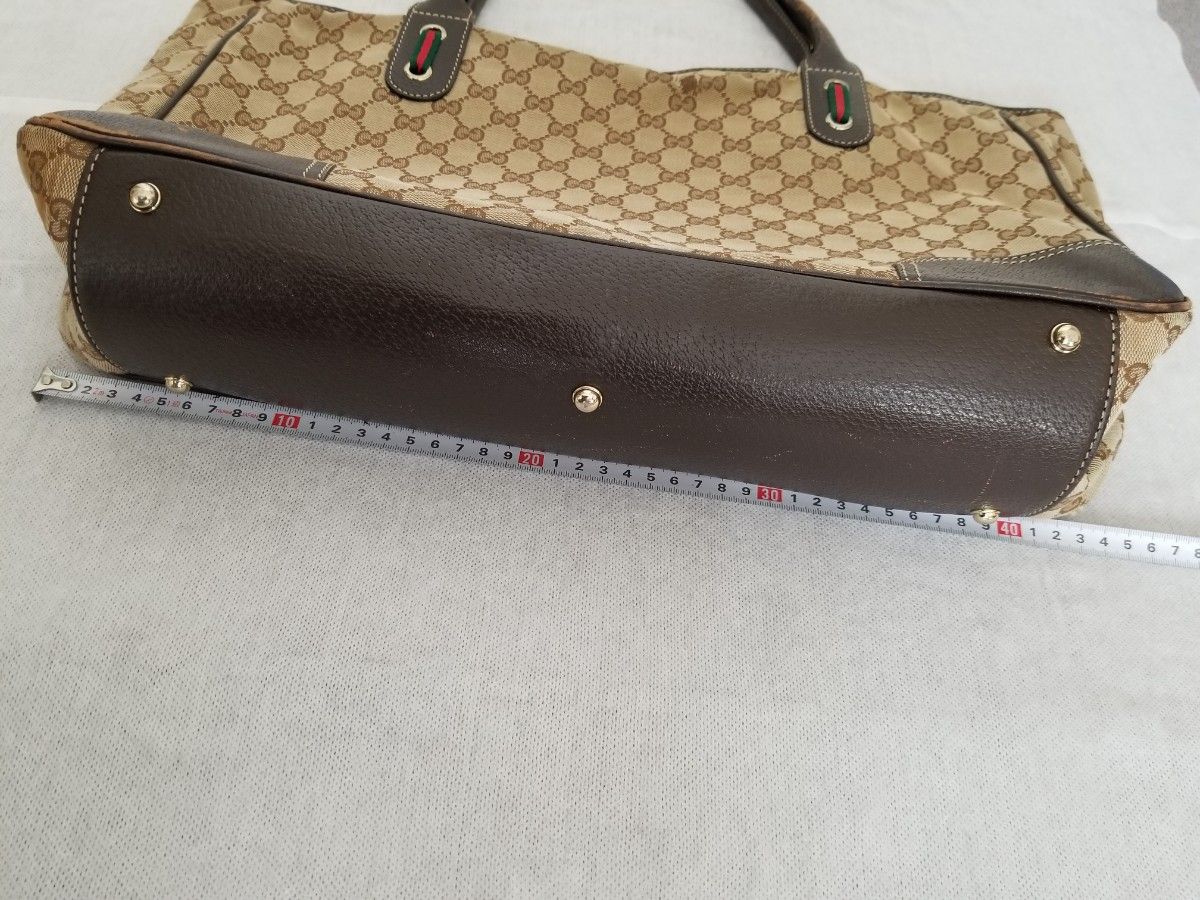 A4収納可】GUCCI グッチ GGキャンバス トートバッグ 161719 シリアル