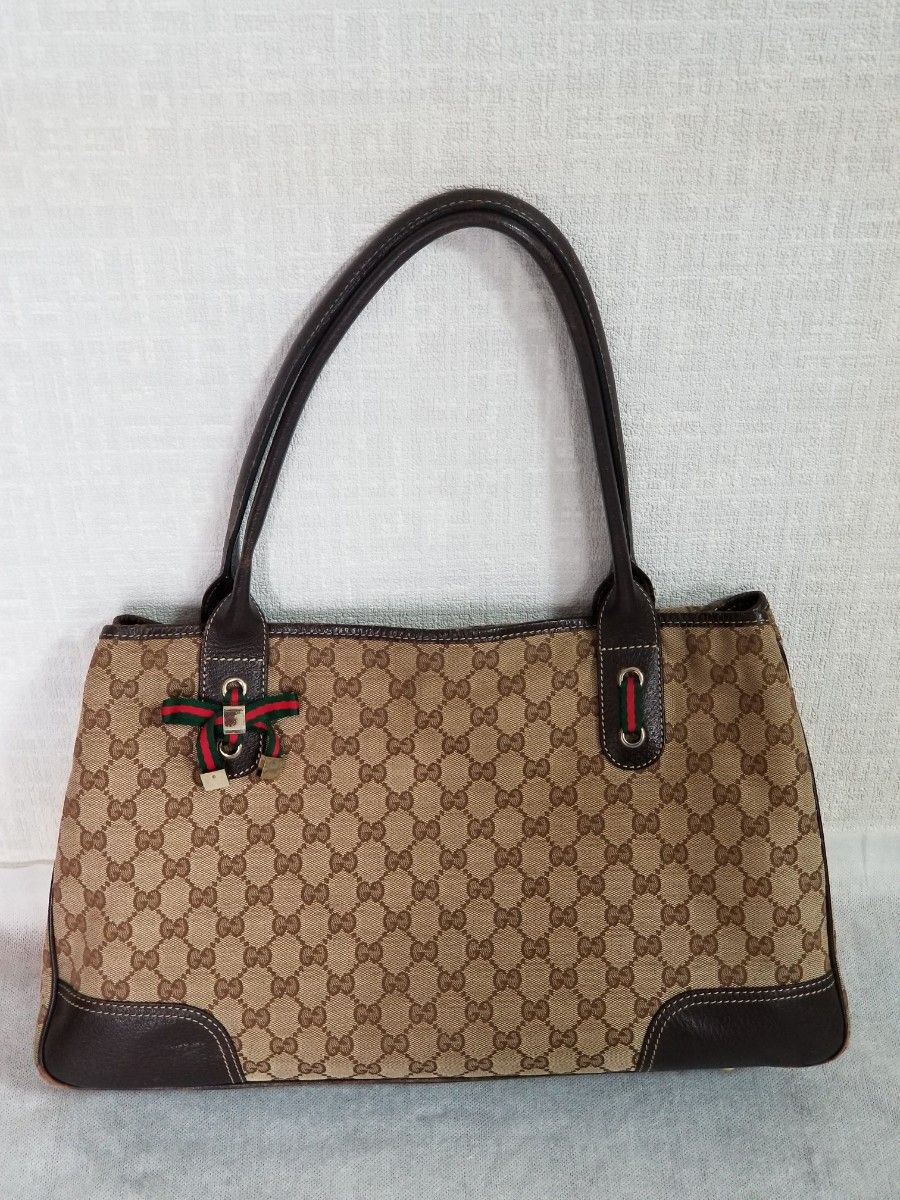 A4収納可】GUCCI グッチ GGキャンバス トートバッグ 161719 シリアル