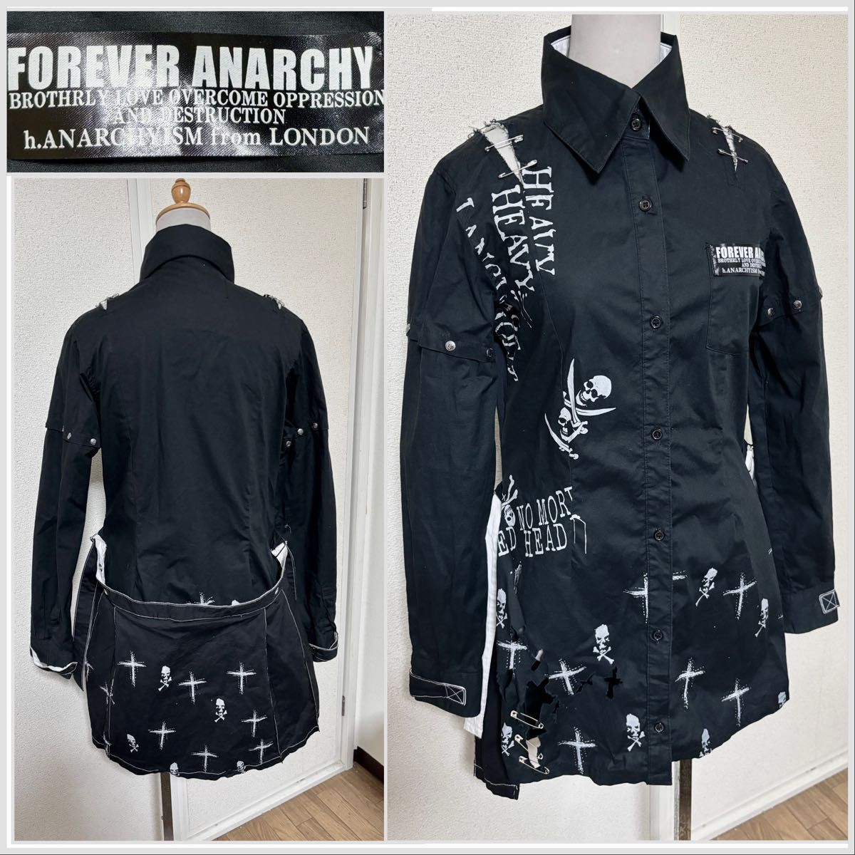 h naoto forever anarchy シャツ ロック ゴシック 黒 エイチナオト