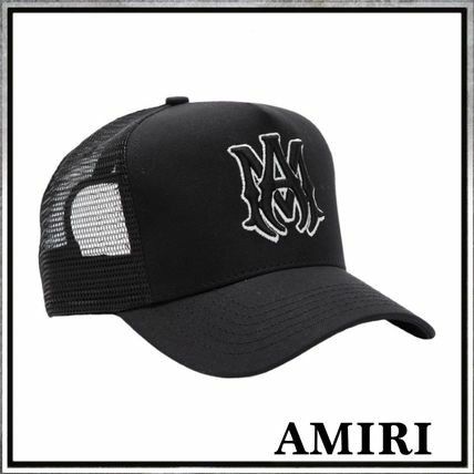 AMIRI アミリ コットンキャンバス トラッカーキャップ メッシュ 黒白