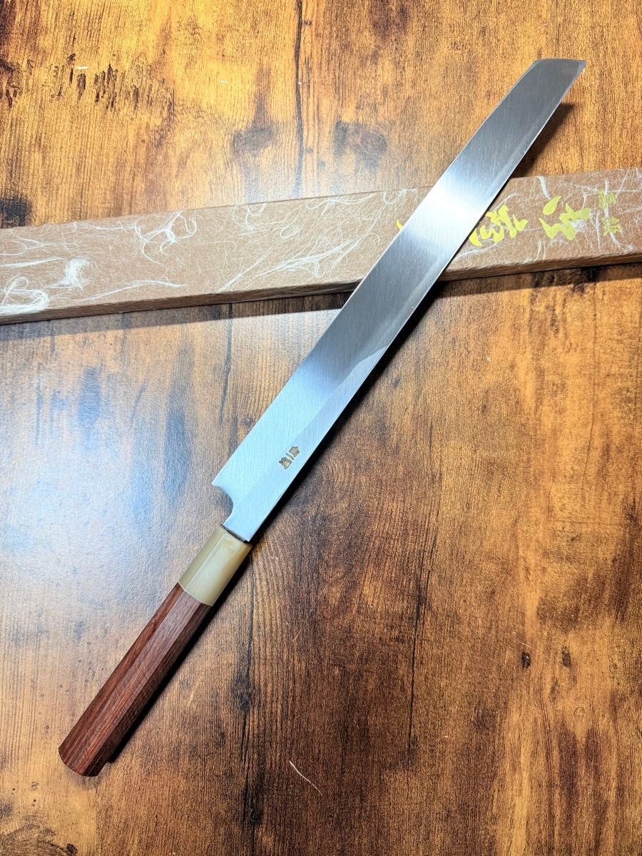 森本光一作 蛸引 先丸 白一鋼 尺 紫檀白水牛八角柄｜Yahoo!フリマ（旧