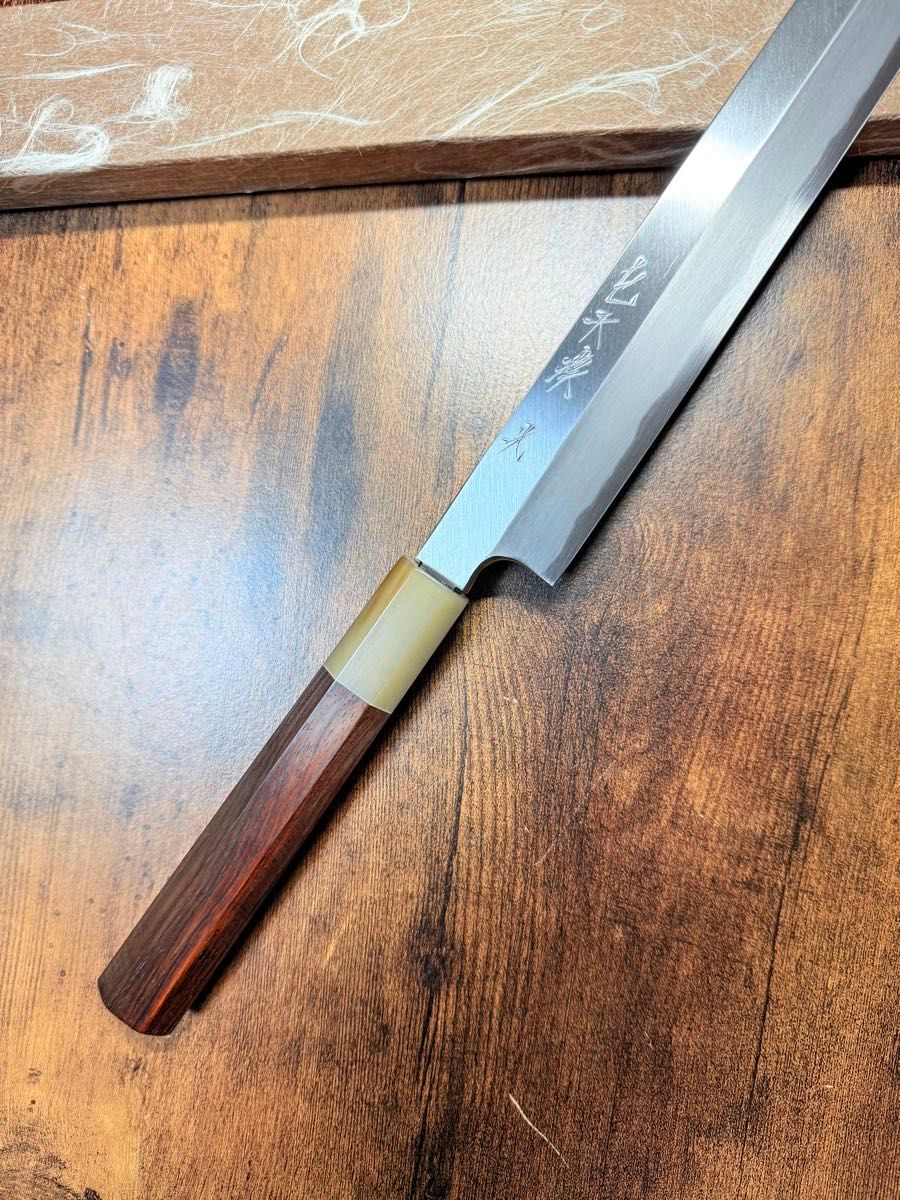 森本光一作 蛸引 先丸 白一鋼 尺 紫檀白水牛八角柄｜Yahoo!フリマ（旧