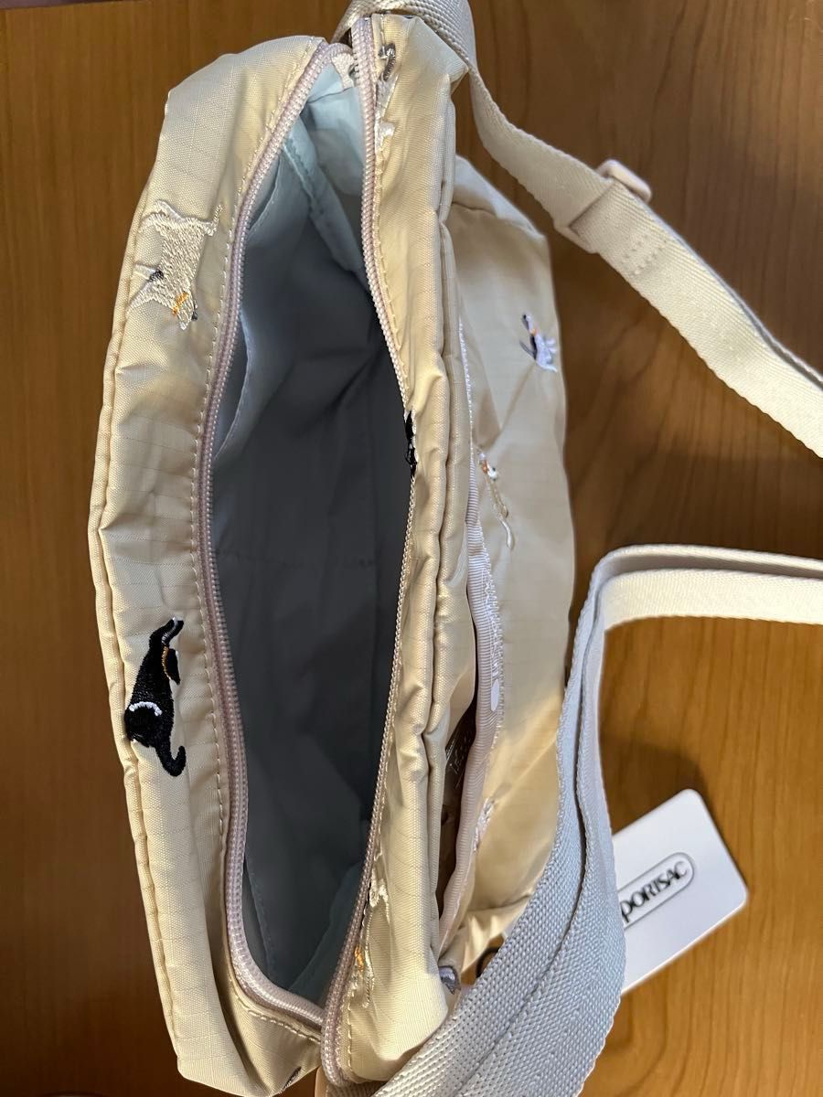 新品未使用』レスポートサック 刺繍猫柄 ミニショルダーバッグ タグ