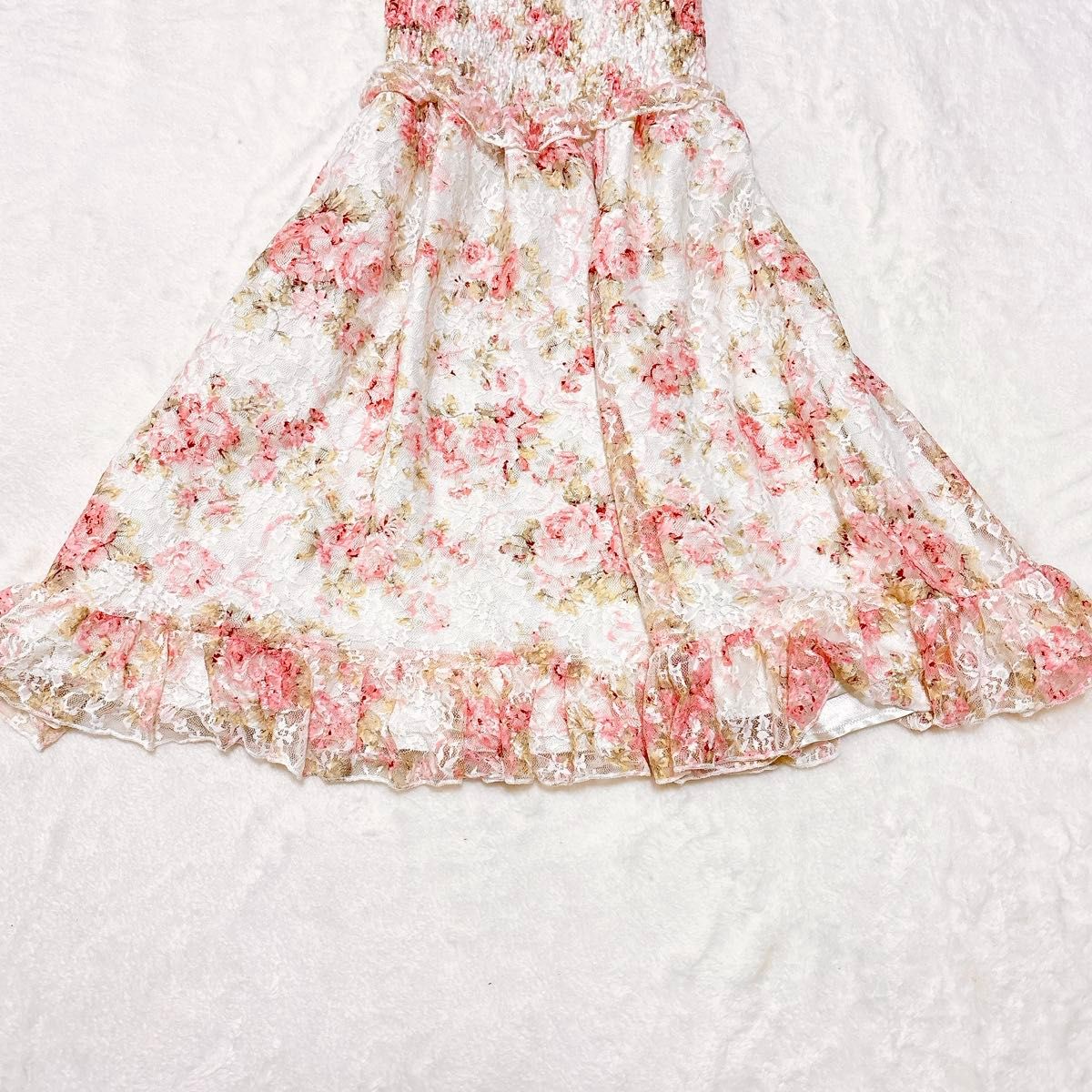 美品 リズリサ キャミワンピース フリル レース 花柄 平成 y2k 姫