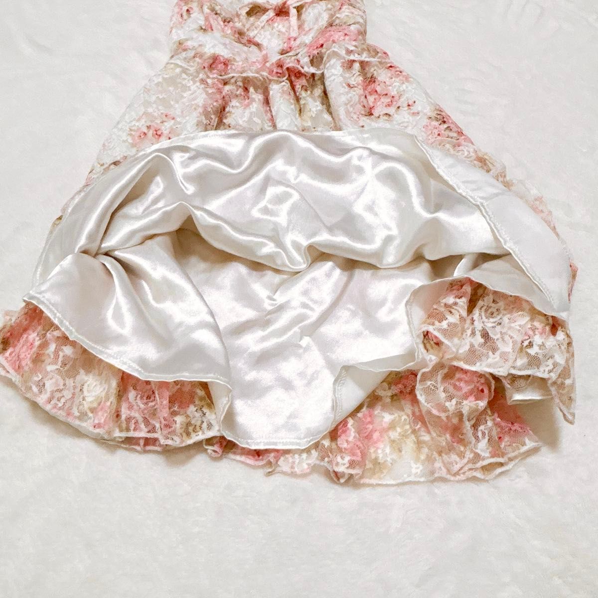 美品 リズリサ キャミワンピース フリル レース 花柄 平成 y2k 姫