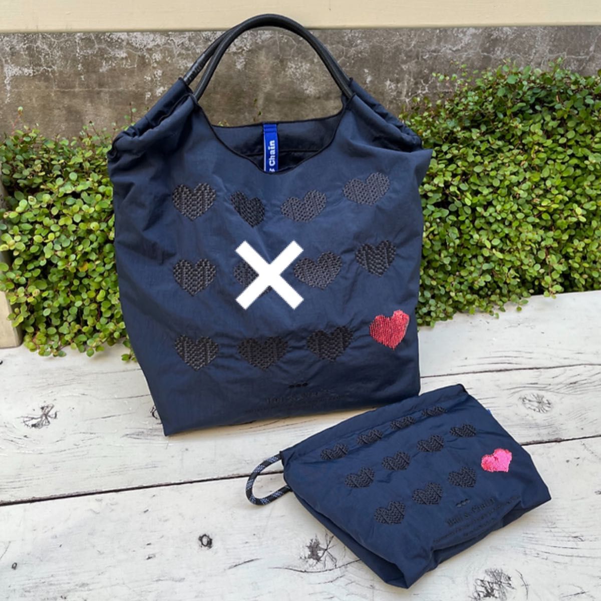 ボールアンドチェーン 神戸限定 ハート ネイビー ポーチ｜Yahoo!フリマ