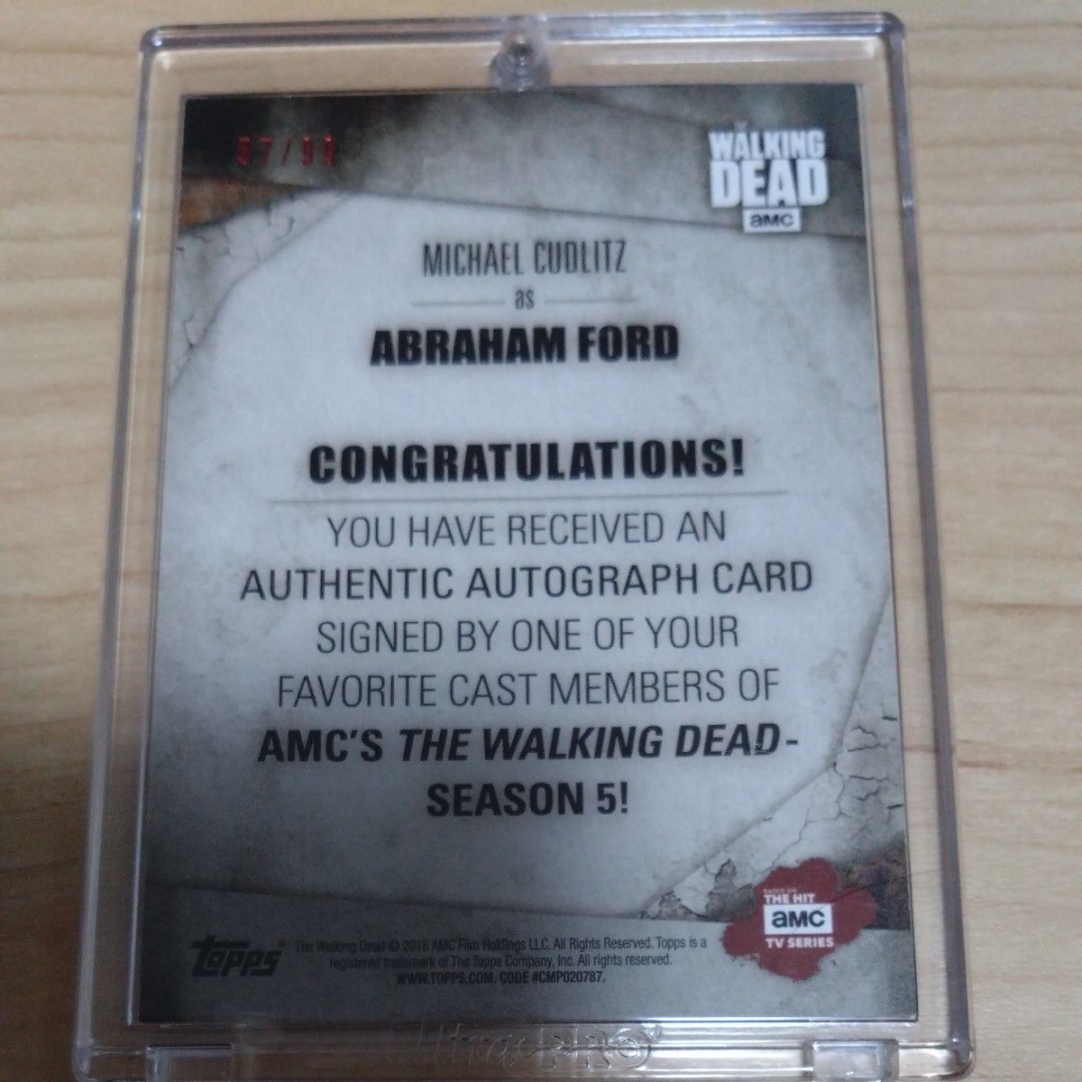 TOPPS ウォーキングデッド トレーディングカード エイブラハム 直筆