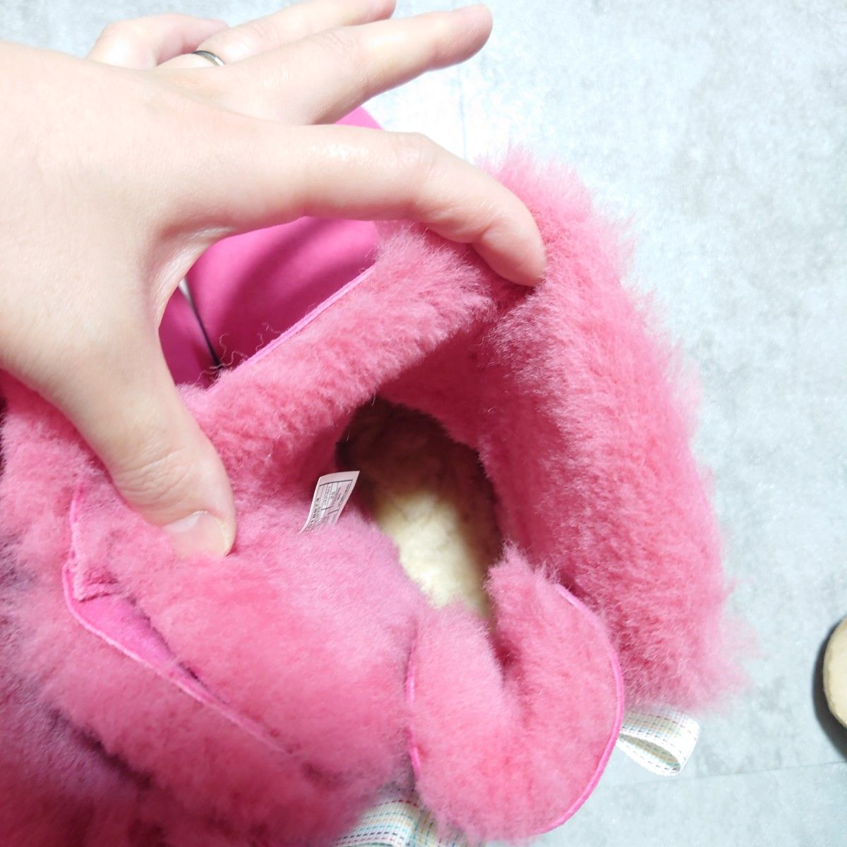 極美品 アグ ugg ムートンブーツ バックリボン ピンク 25cm ショート丈