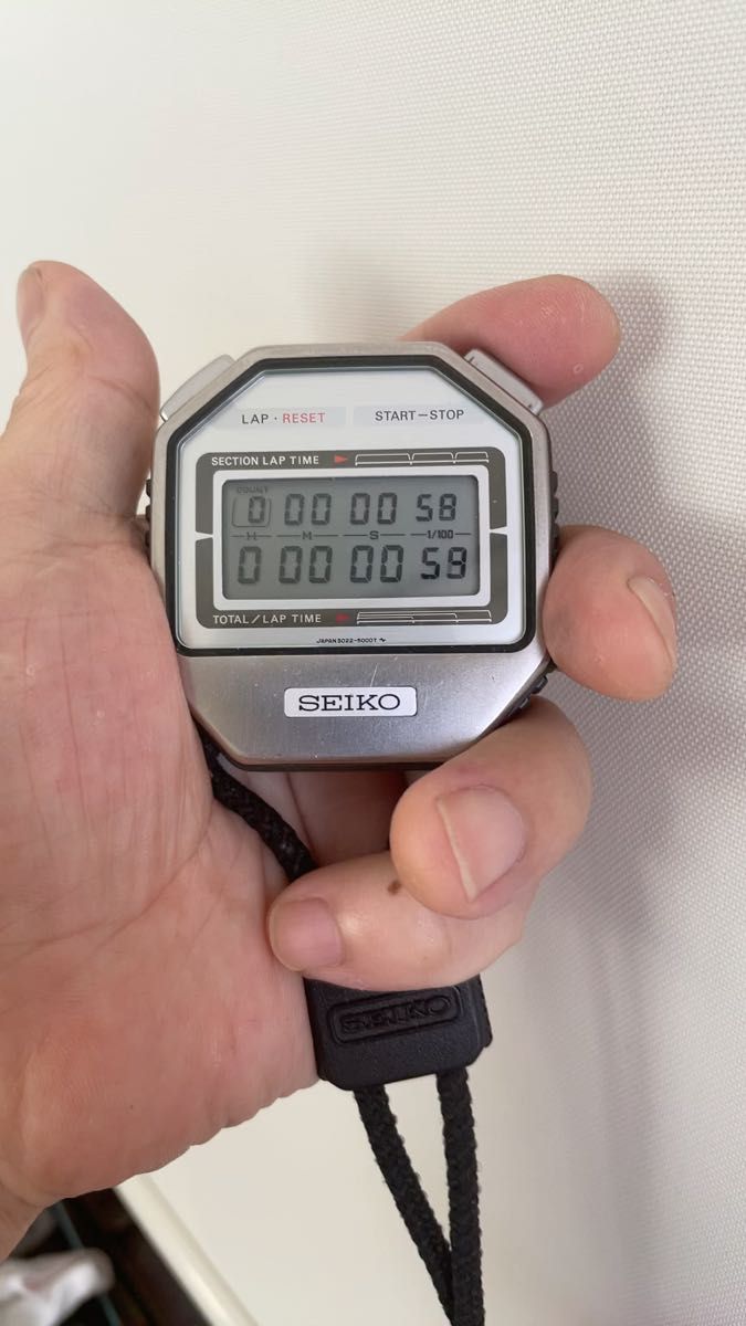 稼働品 SEIKO ストップウォッチ 手巻き ホワイト文字盤 レトロ