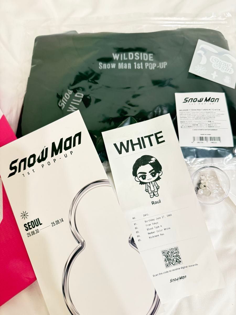 Snow Man 韓国 1st POPUP ポップアップ Tシャツ Mサイズ 入場特典付き