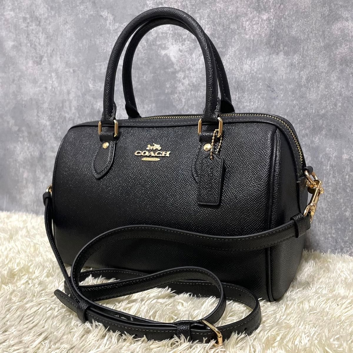 極美品】COACH コーチ ローアン ショルダーバッグ レザー ブラック