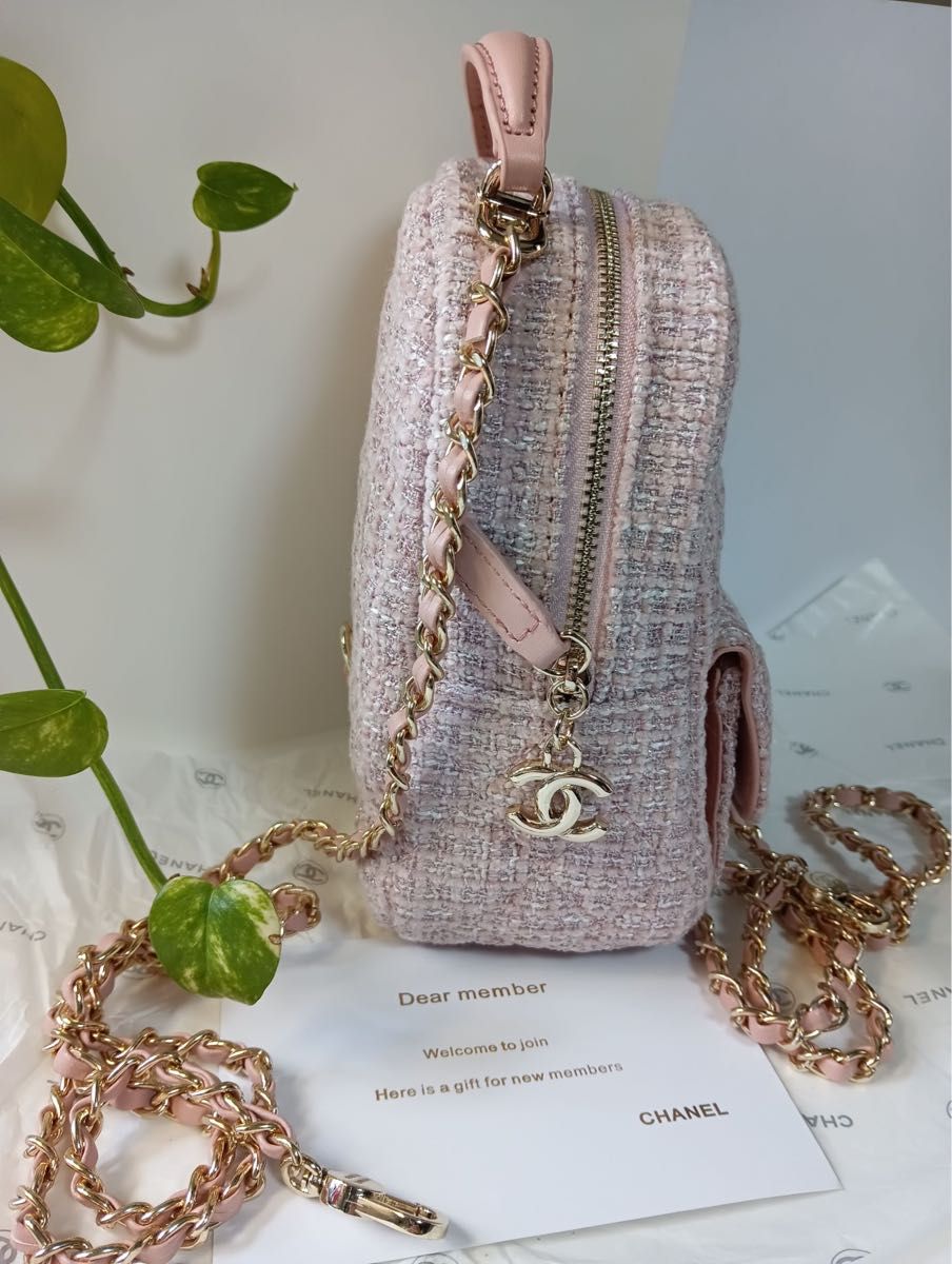 非売品 CHANEL シャネル ノベルティ リュック ピンクベージュ ツィード