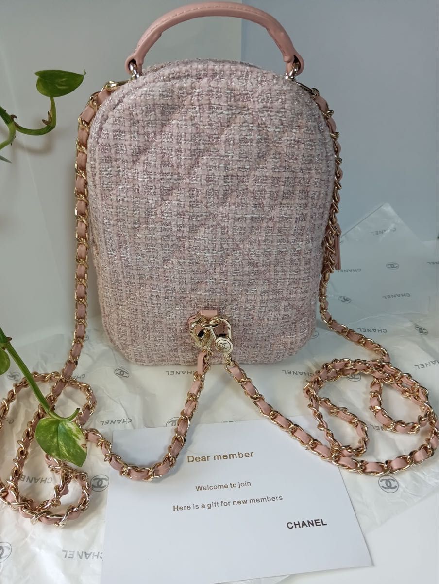 非売品 CHANEL シャネル ノベルティ リュック ピンクベージュ ツィード