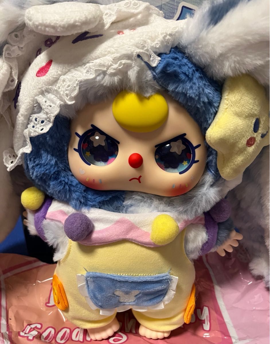 公式 baby three 限定品 おやすみベイビー ブルー うさぎぬいぐるみ400