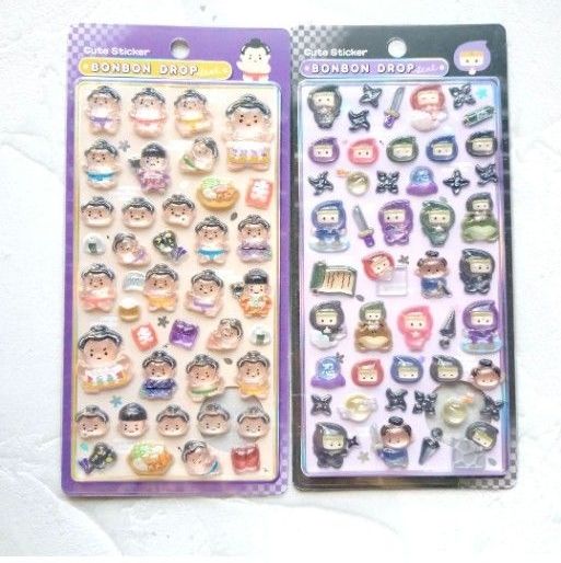 ボンボンドロップシール 和柄 お相撲さん 忍者 まとめ売り ボンボン