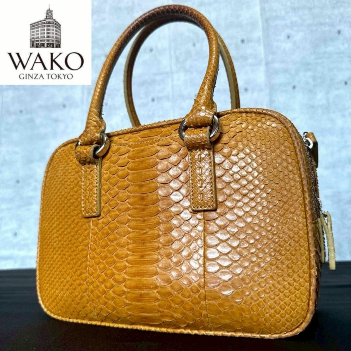 良品 WAKO ワコウ Ginza 銀座 和光 シボ革 イエローベージュ レザー