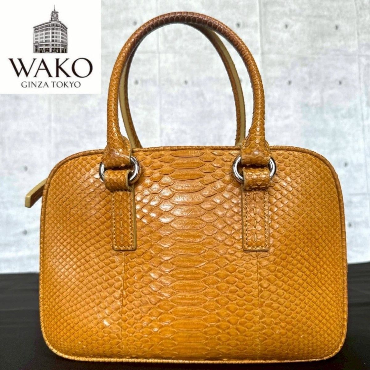 良品 WAKO ワコウ Ginza 銀座 和光 シボ革 イエローベージュ レザー