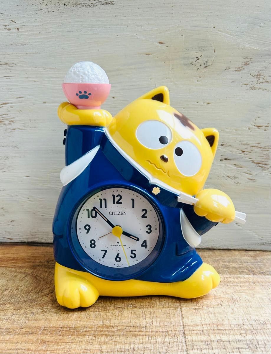 美品 CITIZEN シチズン おちょうし応援団 猫 目覚まし時計 レトロ 動作