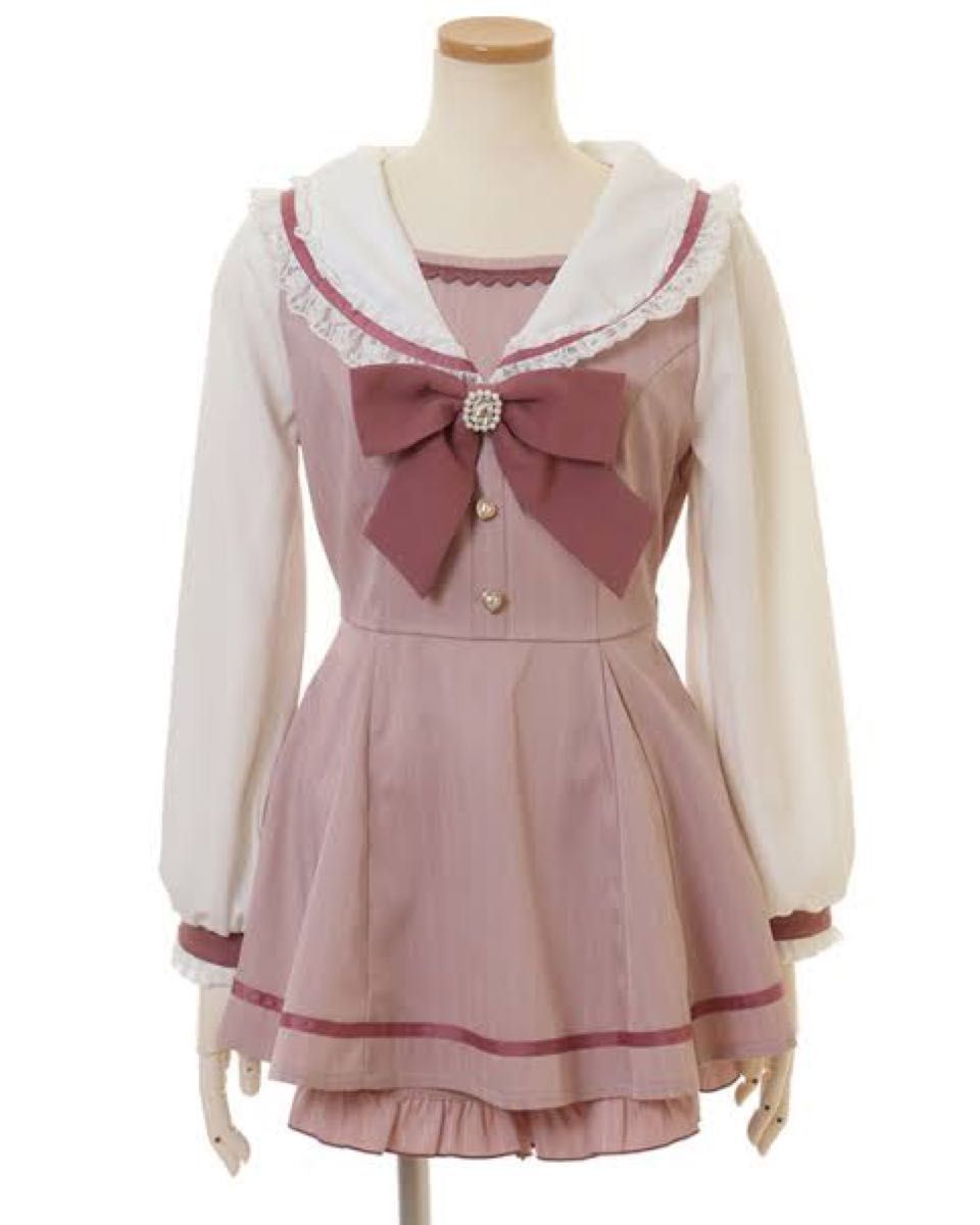 リズリサLIZLISA セーラーカラーセットアップ ピンク 女子 セーラー服