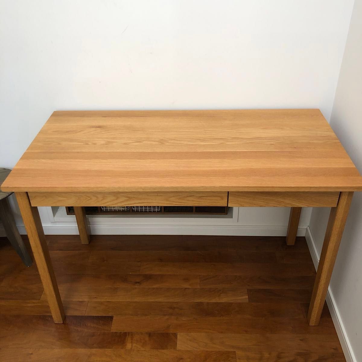 無印良品 MUJI 無垢材デスク(引出付) オーク材 木製デスク 学習机