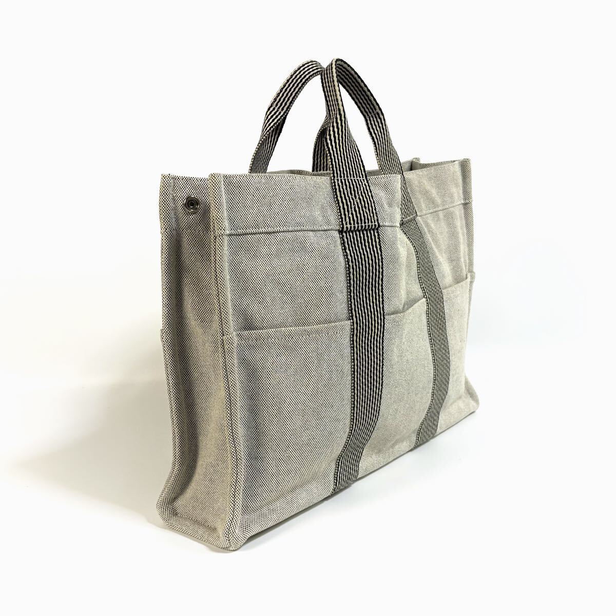 美品】HERMES エルメス フールトゥ MM キャンバス レザー ハンドバッグ