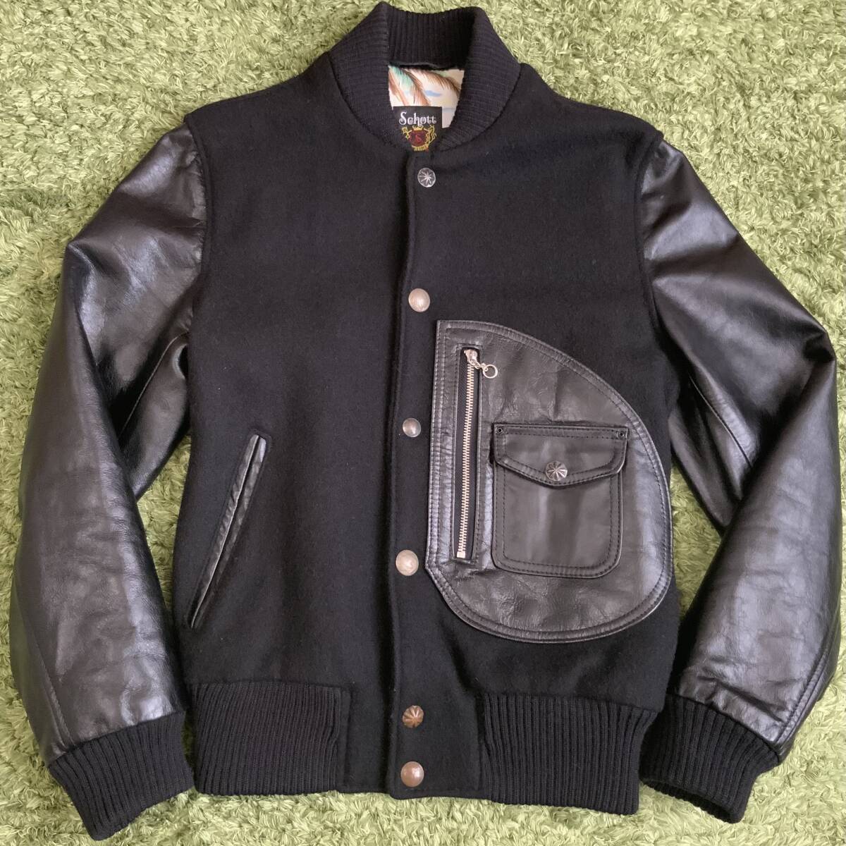 美品 Schott ショット × Ron Herman ロンハーマン Dポケット 袖レザー