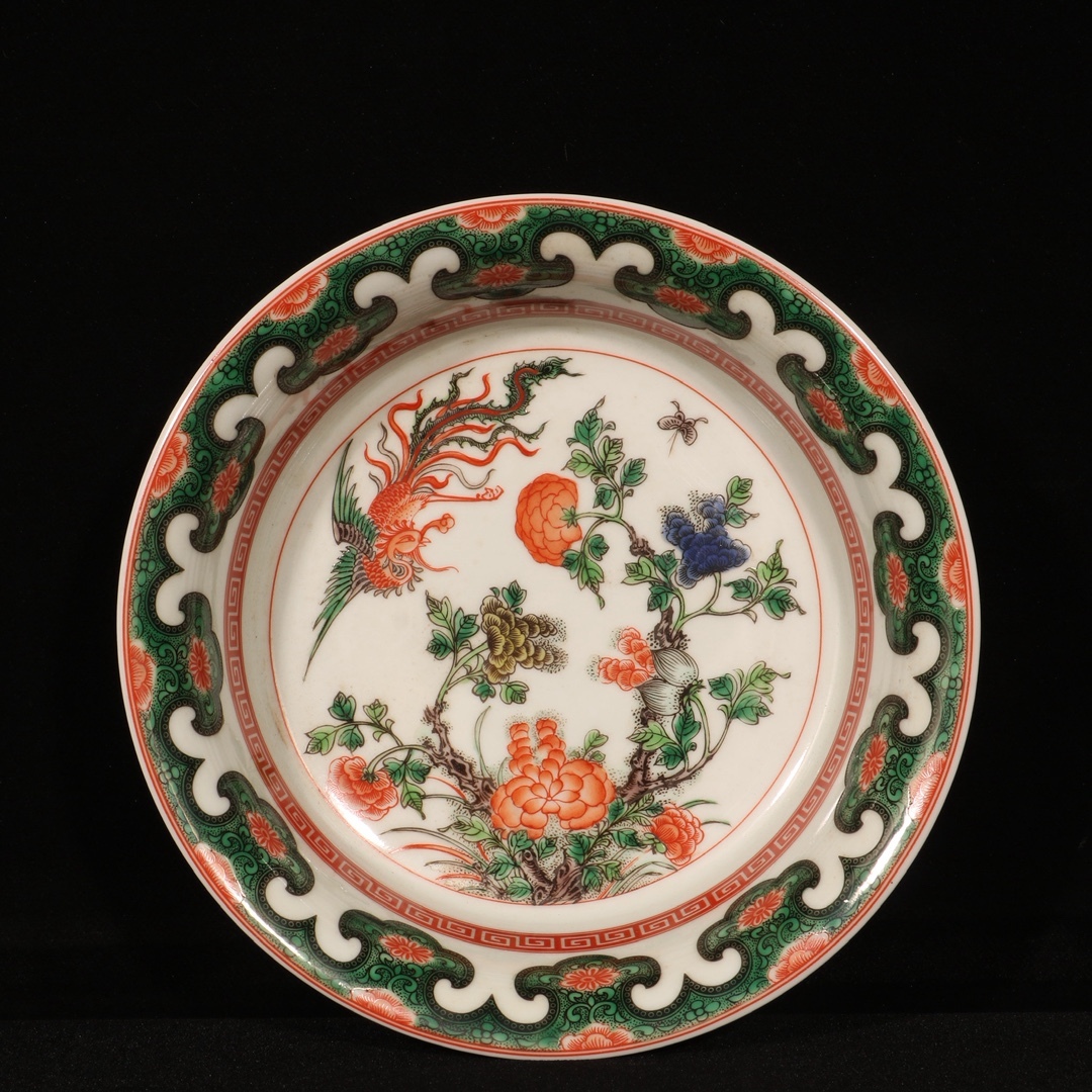 明治時代 九谷焼 美人 立像 九谷焼 8寸皿 親子図 明治初期 | Antique Nanae