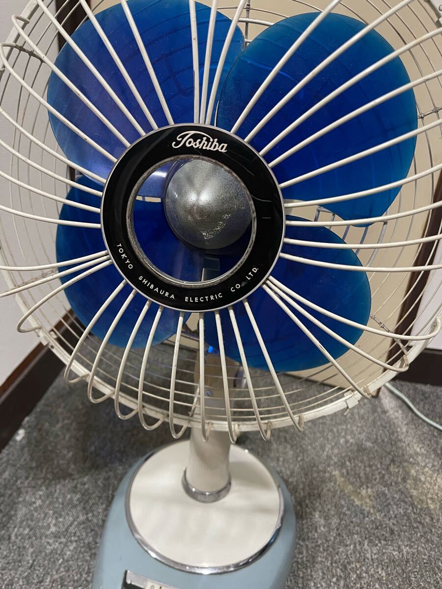 昭和レトロ家庭用扇風機 青い羽根 メタル製 昭和レトロ家庭用扇風機