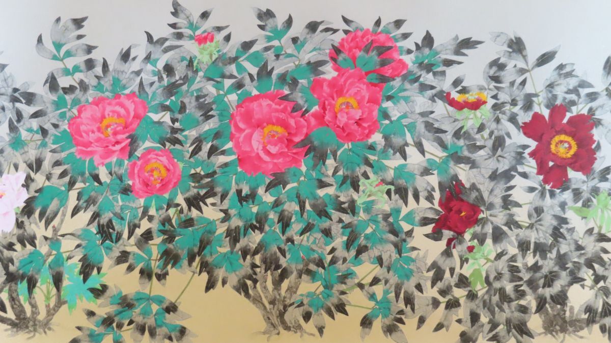 3213）中島イソ子 F0号油絵 「バラ」沖展会員、沖縄女流美術家協会会長