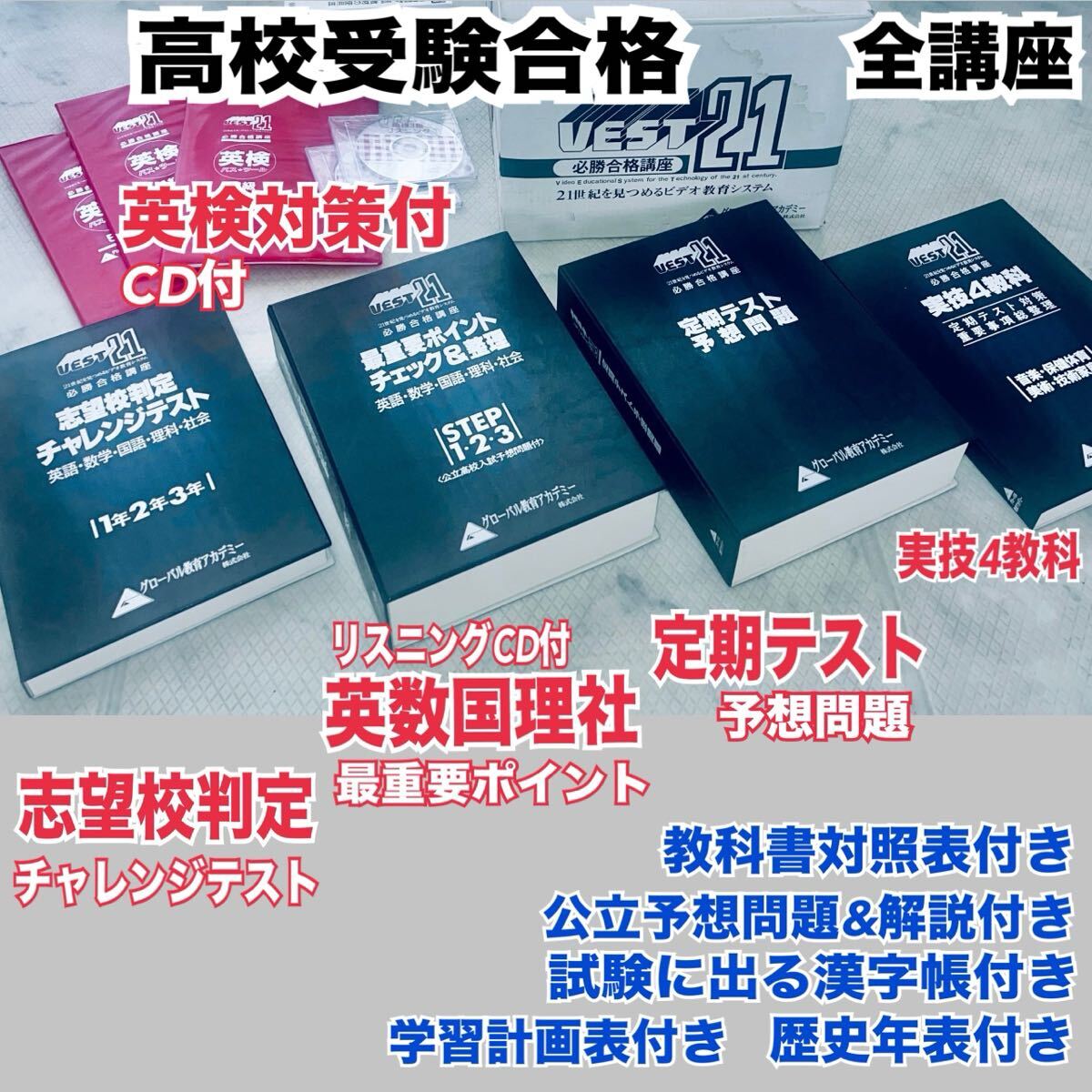未使用 高校受験 合格講座 グローバル教育アカデミー 全教科 CD付 学習