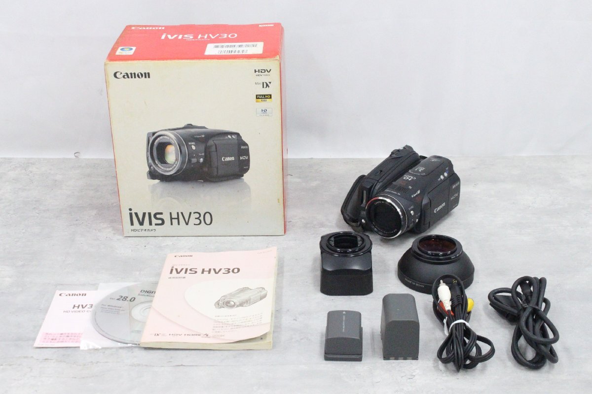 中古Canon iVIS HV30 ビデオカメラ本体・付属品・オプション品セット