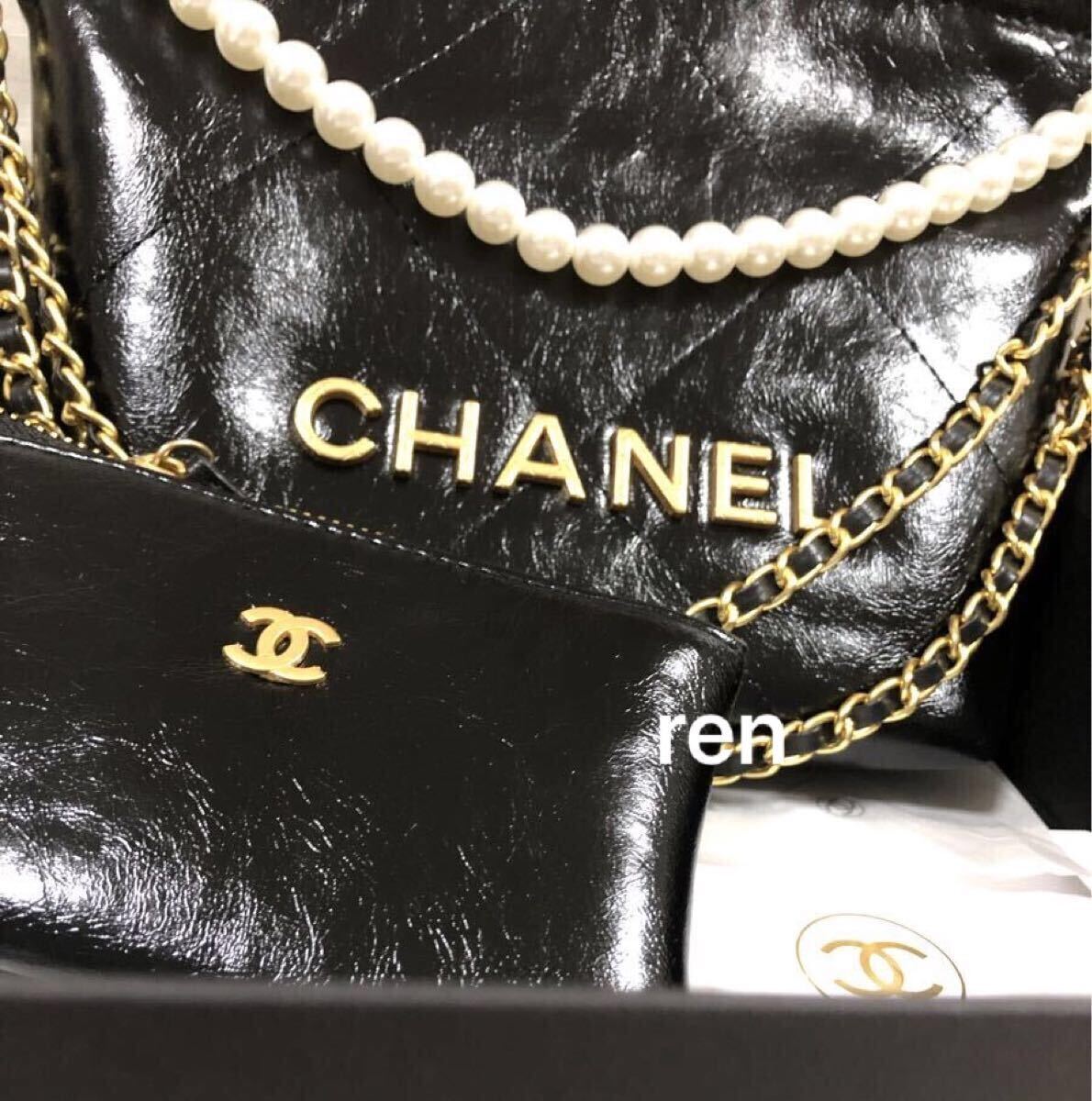 新品 CHANEL シャネル ノベルティ ショルダーバッグ ゴールドチェーン
