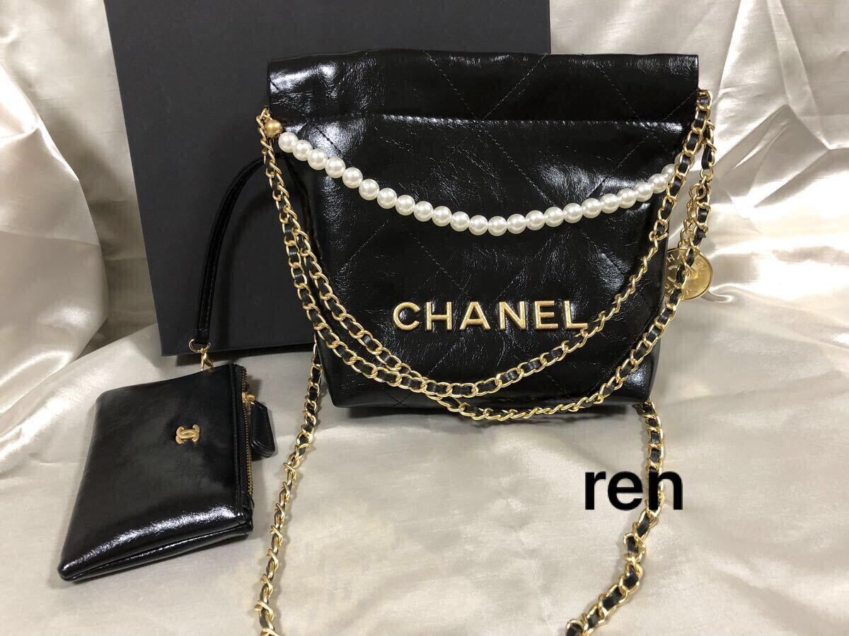 新品 CHANEL シャネル ノベルティ ショルダーバッグ ゴールドチェーン