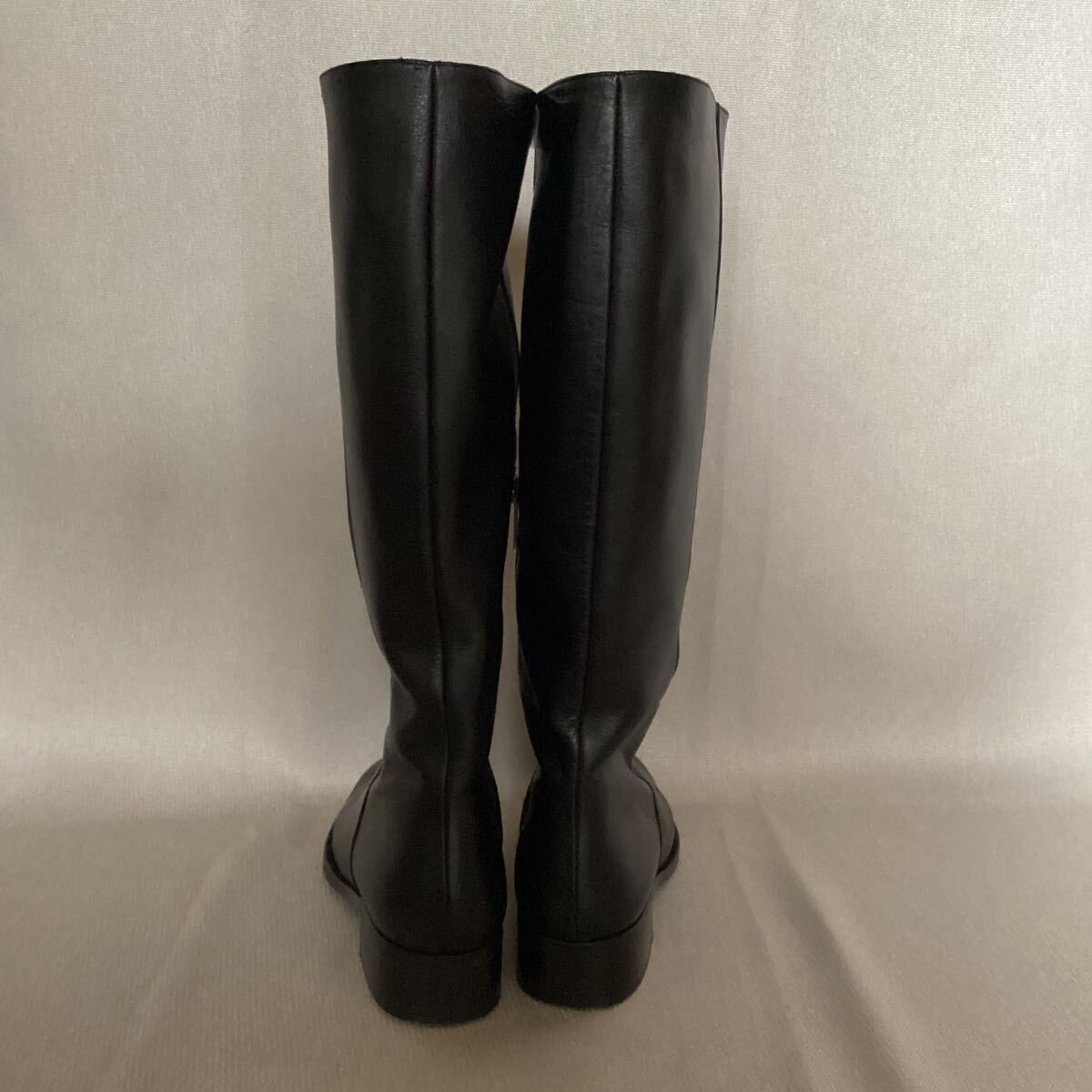 美品 レメ REMME サイドジップ レザーロングブーツ ブラック 黒 革 38