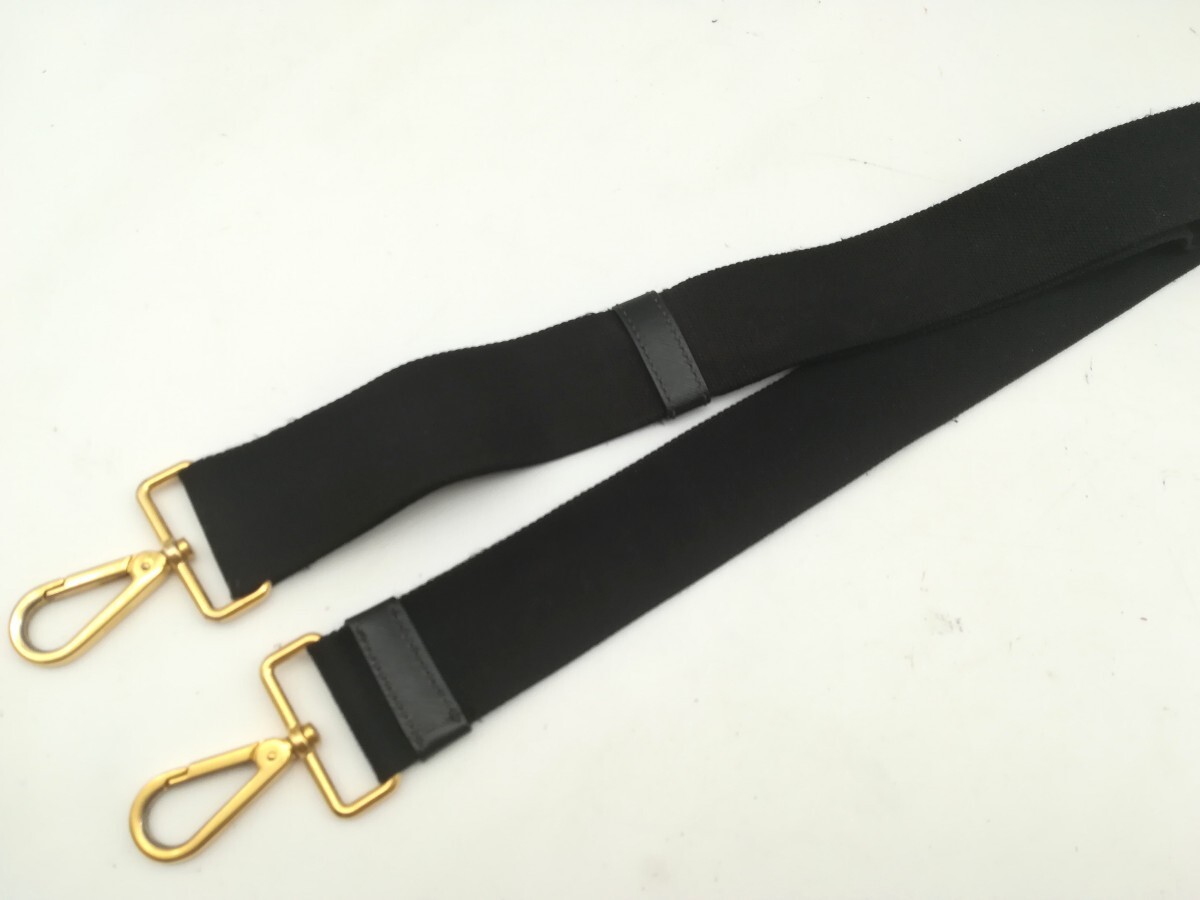 PRADA プラダ ショルダーストラップ ブラック ゴールド キャンバス