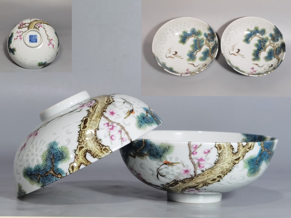 清 同治年製 粉彩色絵『人物物語文』花鉢 飾鉢⁄ 茶道具