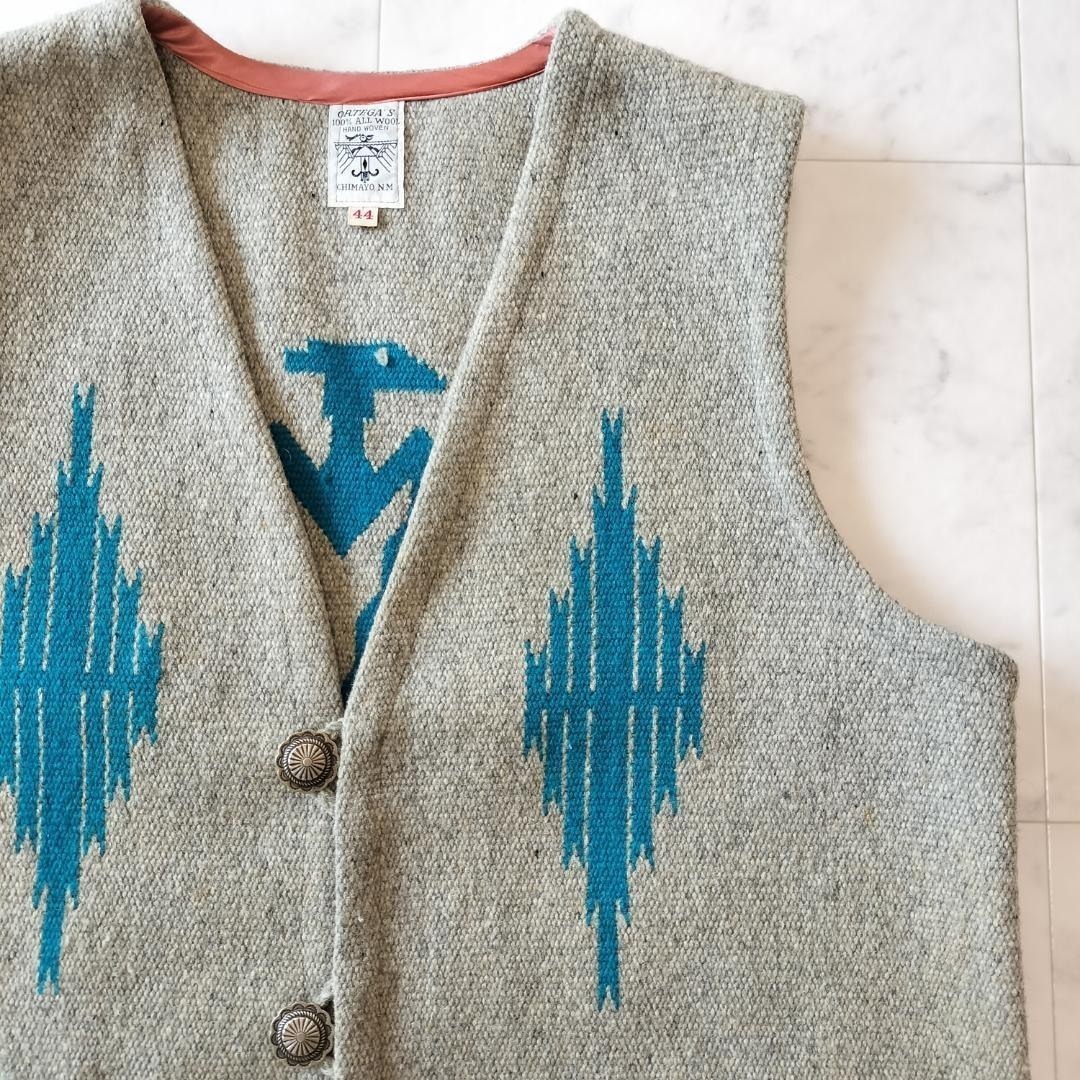 赤タグ オルテガ サンダーバード柄 44 グレー スクエアフロント