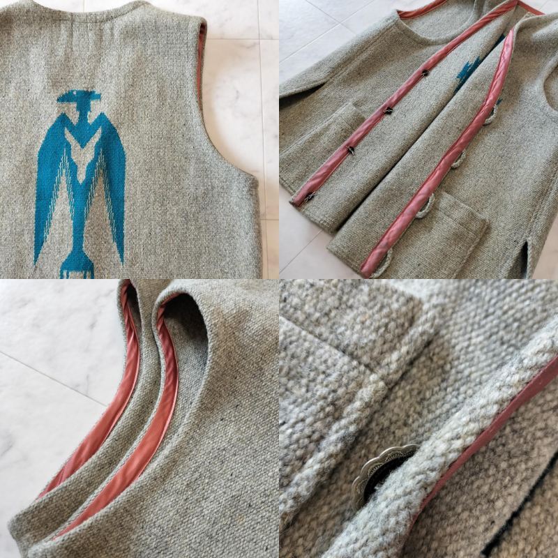 赤タグ オルテガ サンダーバード柄 44 グレー スクエアフロント