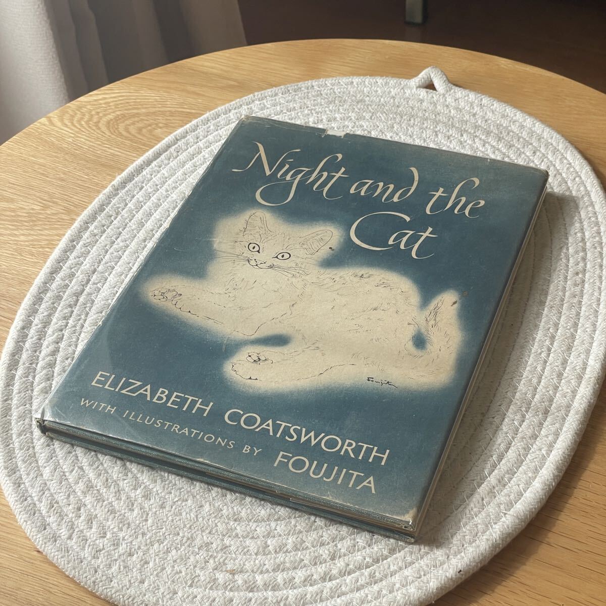 Night 藤田嗣治 1950年「Night And The Cat」猫 希少 and the cat 藤田嗣治