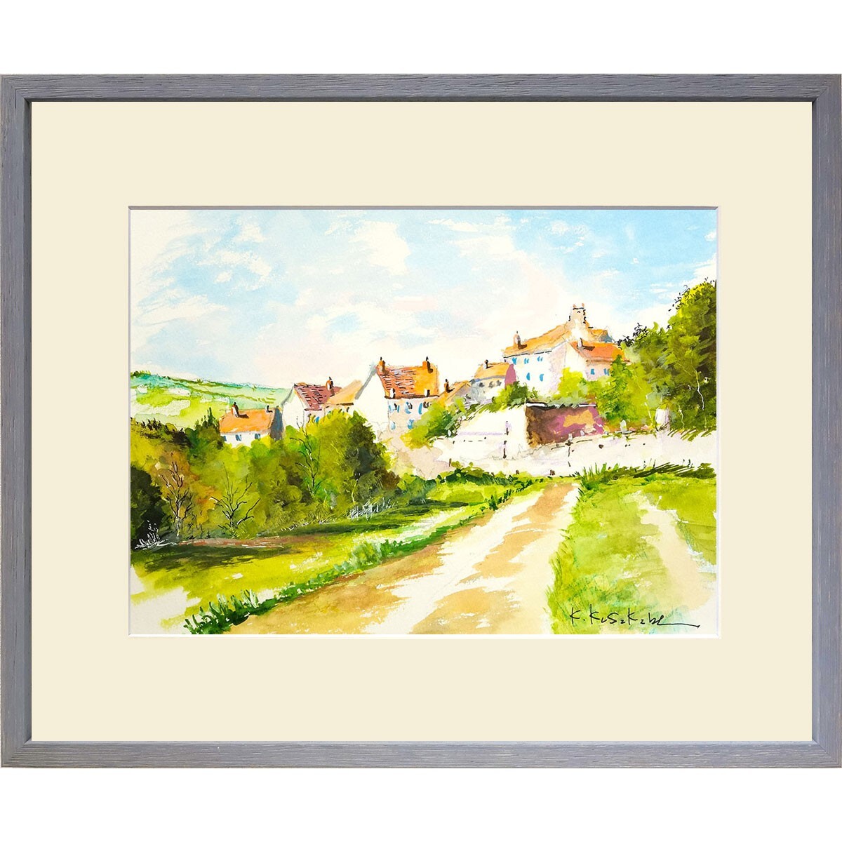 セーヌ川」日下部 寛 油彩画 日下部寛 セーヌ川 油彩画 4号 裏書あり