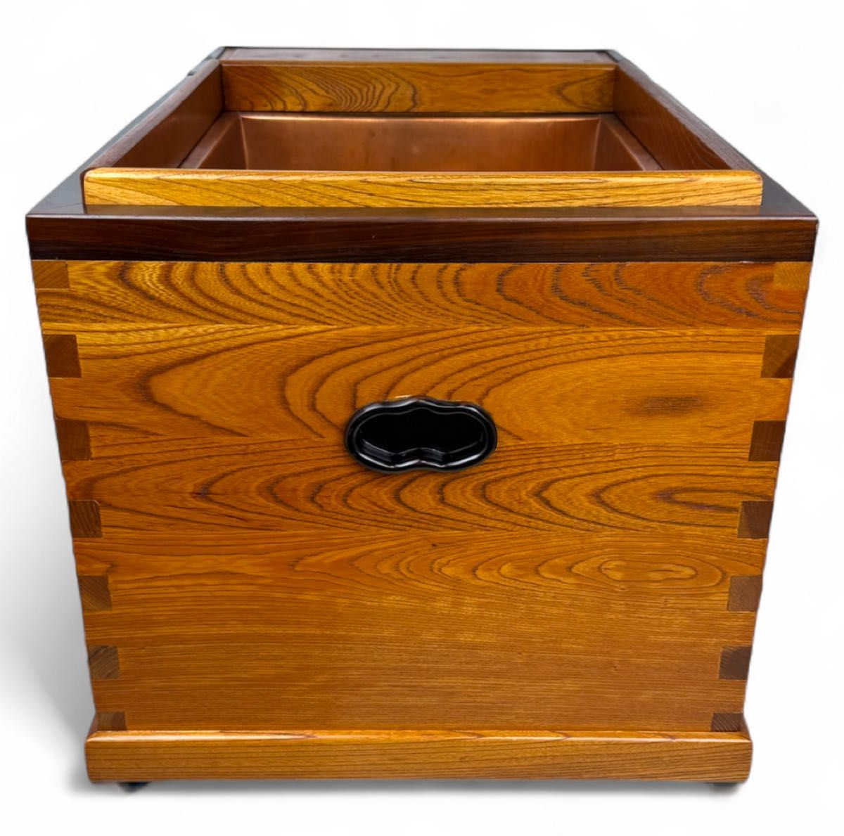 長火鉢 角火鉢 関東火鉢 囲炉裏 総欅 ケヤキ無垢 昭和 アンティーク