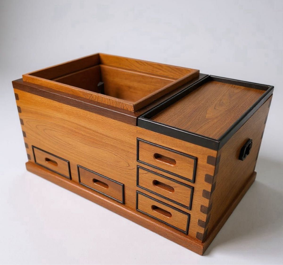 長火鉢 角火鉢 関東火鉢 囲炉裏 総欅 ケヤキ無垢 昭和 アンティーク