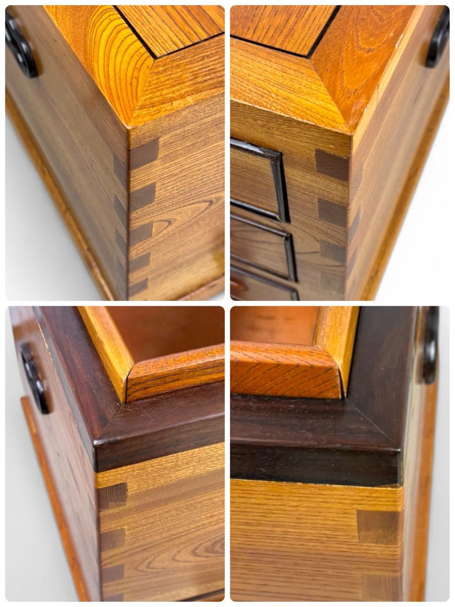 長火鉢 角火鉢 関東火鉢 囲炉裏 総欅 ケヤキ無垢 昭和 アンティーク