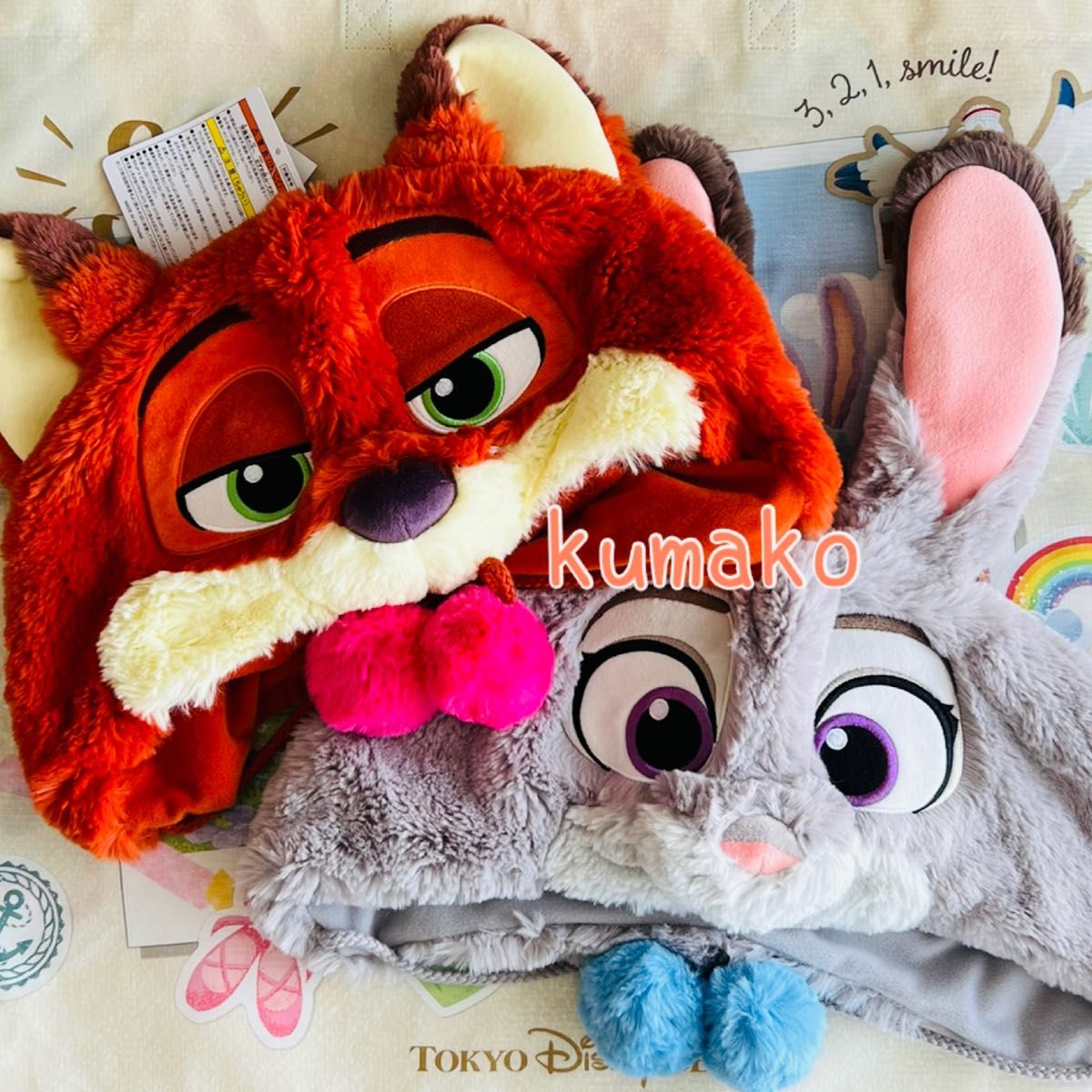 新品】ファンキャップ 2個 ズートピア ニック ジュディ ディズニー