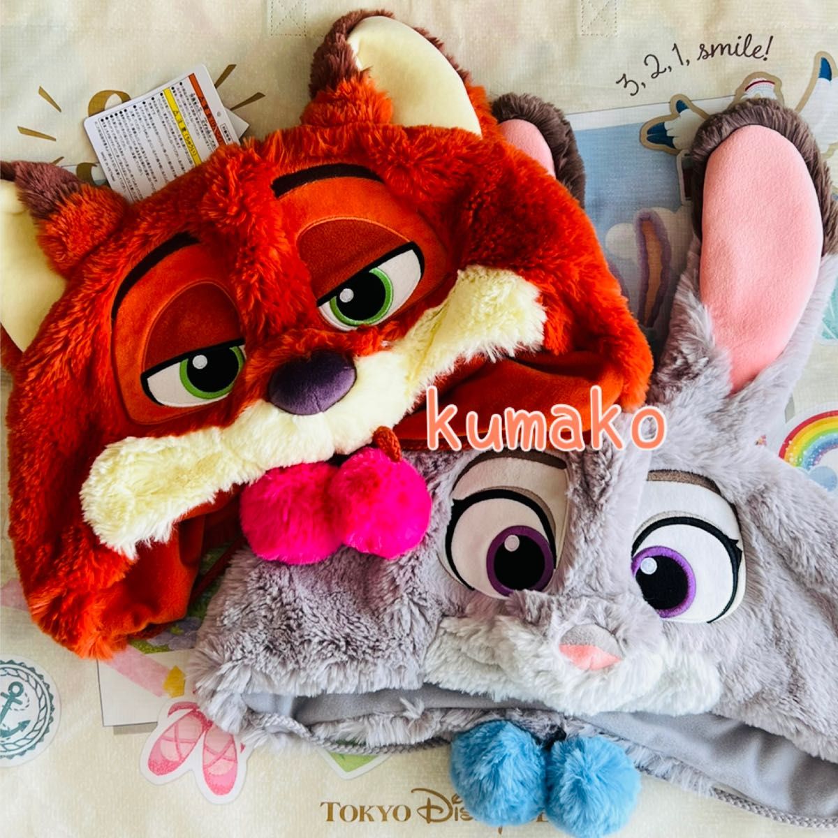 新品】ファンキャップ 2個 ズートピア ニック ジュディ ディズニー