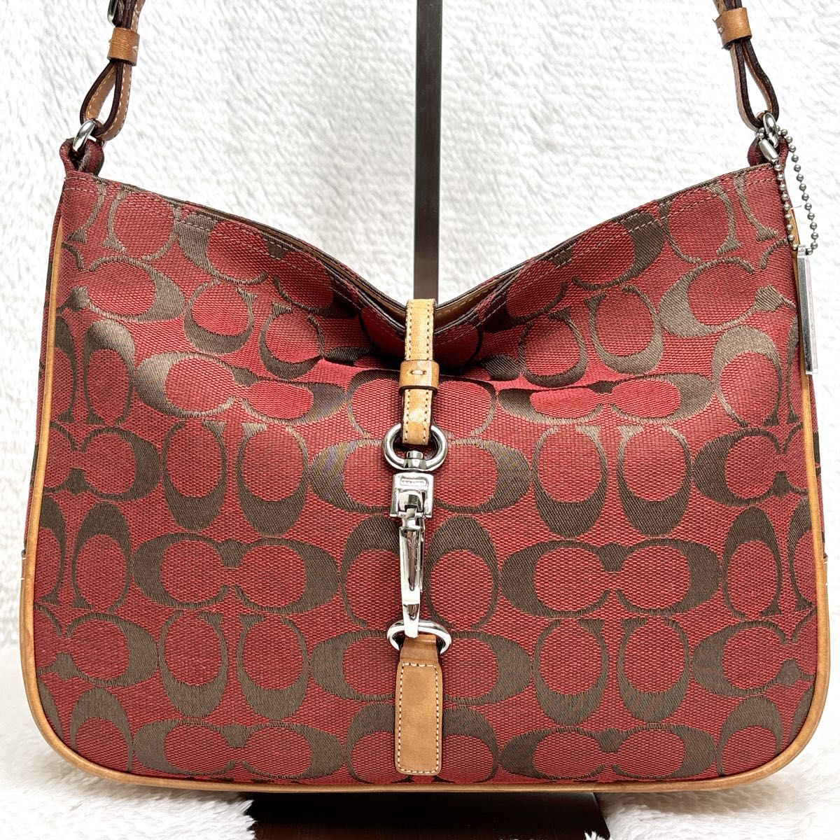 COACH コーチ 6091 レッド ワンショルダーバッグ シグネチャー 肩掛け