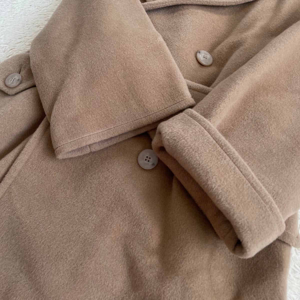 美品 マレーラ MARELLA カシミヤ混 ダブル ファー ベルト 大きいサイズ