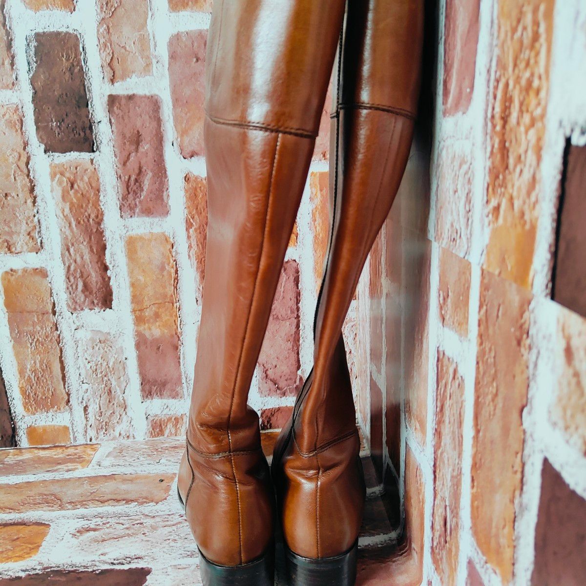 MARGARET HOWELL idea（23 5） サイドジップ レザー ロングブーツ